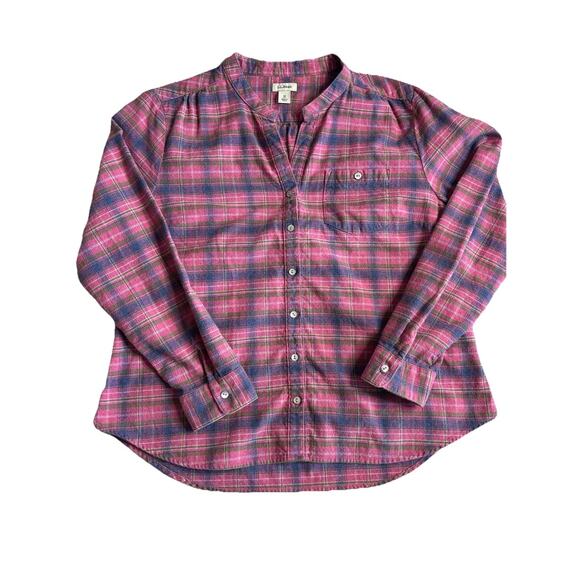 L.L.Bean Plaid Flannel 100% Cotton Long Sleeve Shirt Curved Hem Medium - Picture 3 of 8